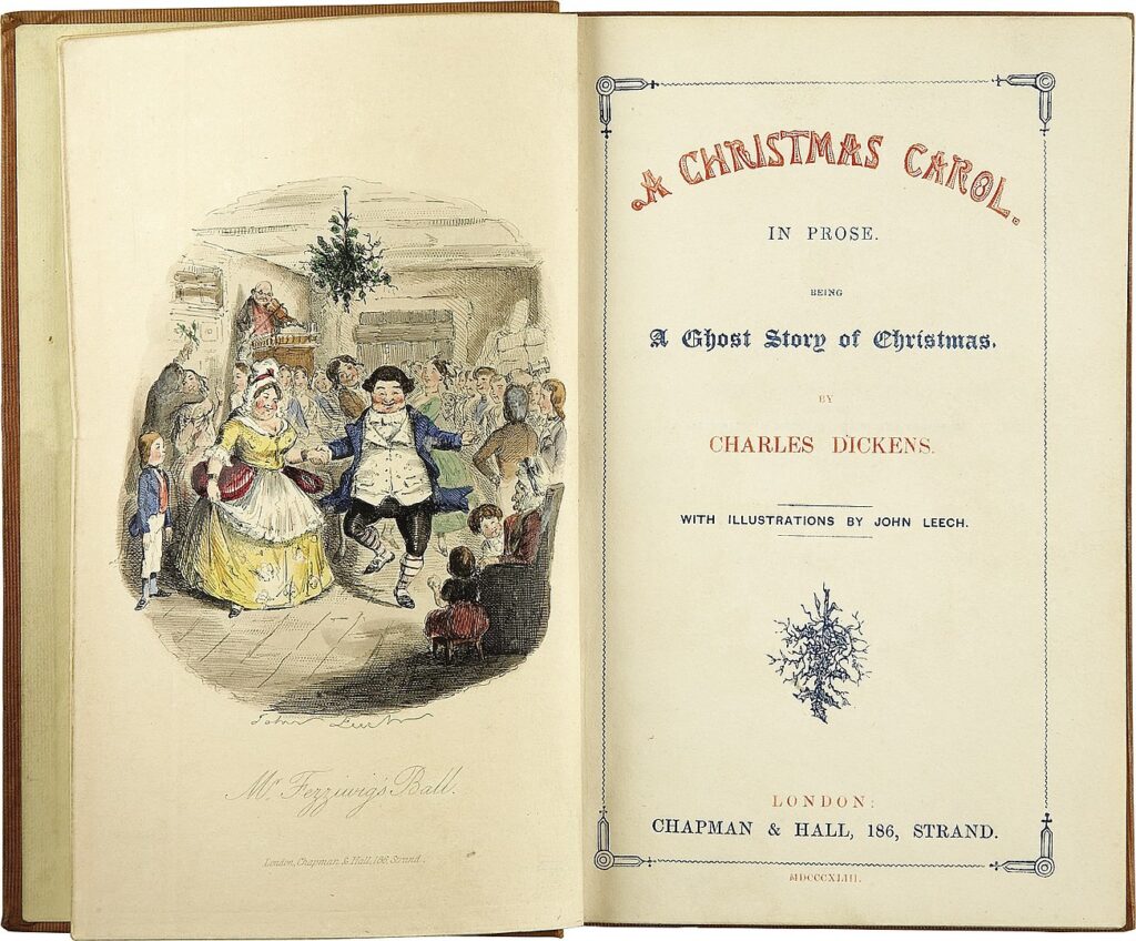 Opowieść wigilijna (tyt. oryg. A Christmas Carol) – opowiadanie Charlesa Dickensa Strona tytułowa pierwszego wydania z 1843