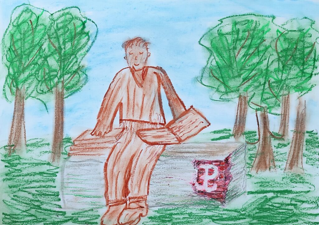 Zuzanna Majka, kl. 1a - nagroda w Miejskim Konkursie Plastycznym na projekt pomnika Władysława Strumskiego