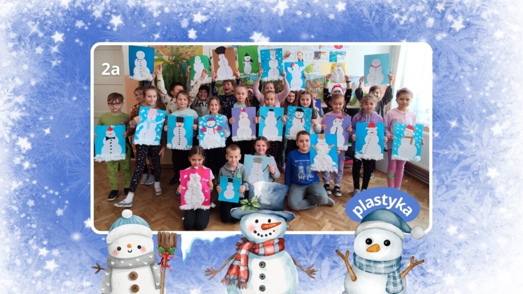 Zimowe bałwanki - plastyka w klasie 2a