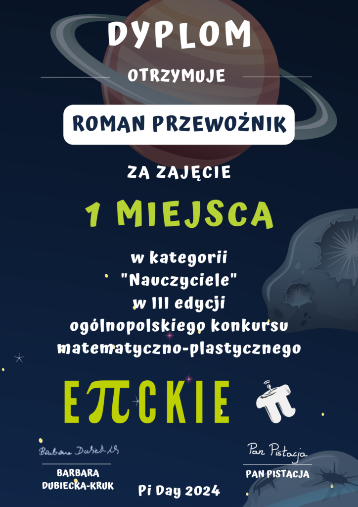 DYPLOM - 1 miejsce - Roman Przewoźnik