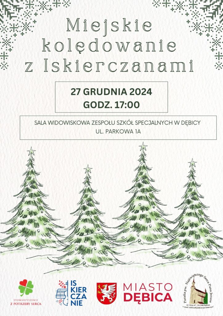MIEJSKIE KOLĘDOWANIE Z ISKIERCZANAMI - plakat