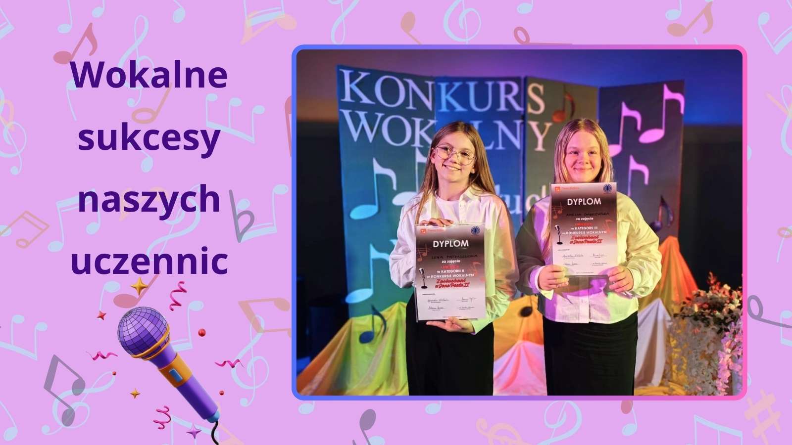 Wokalne sukcesy naszych uczennic – Zasłuchani w Jana Pawła II 👏❤️