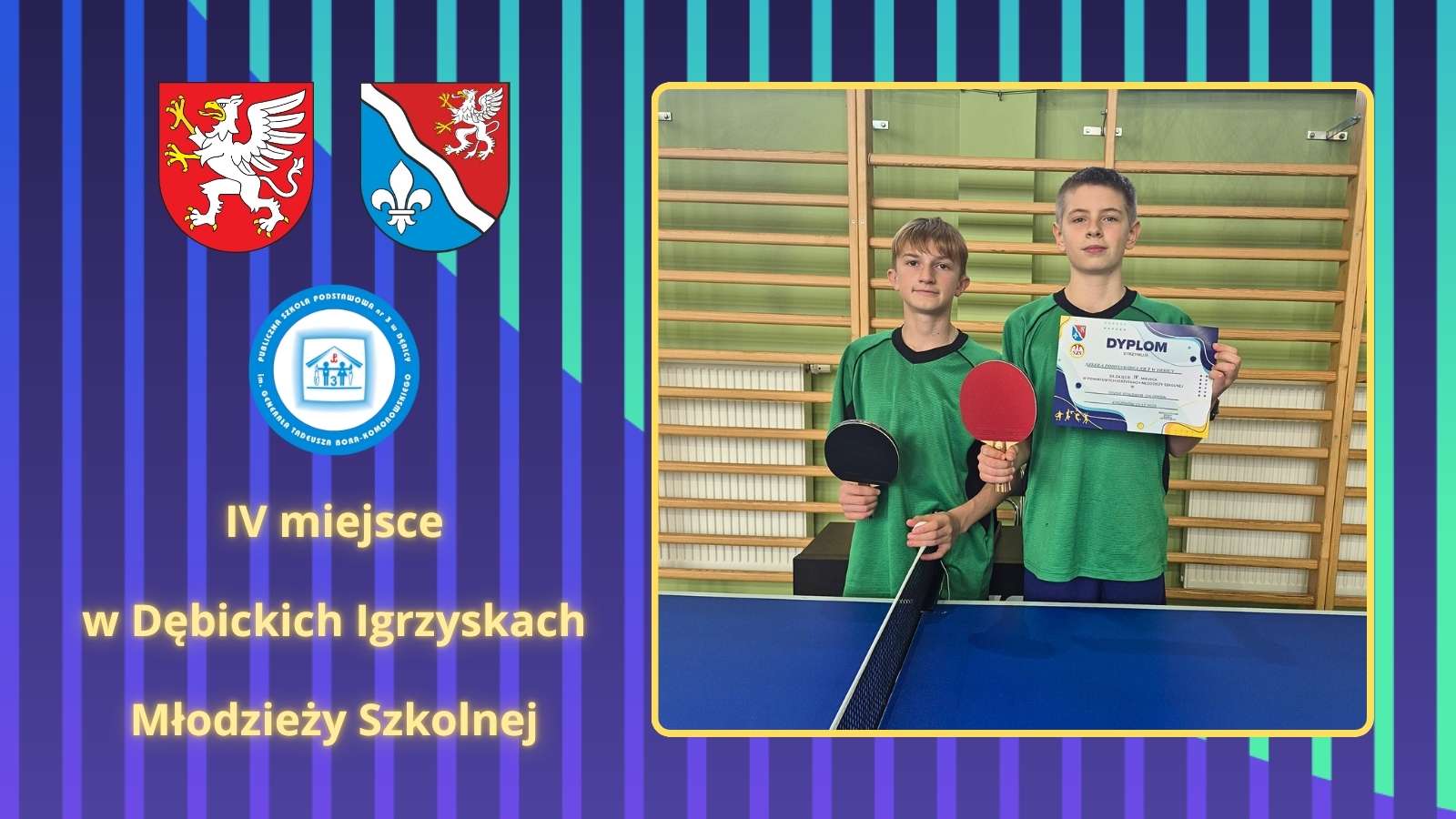 Drużyna tenisistów stołowych czwarta w naszym powiecie 🎉