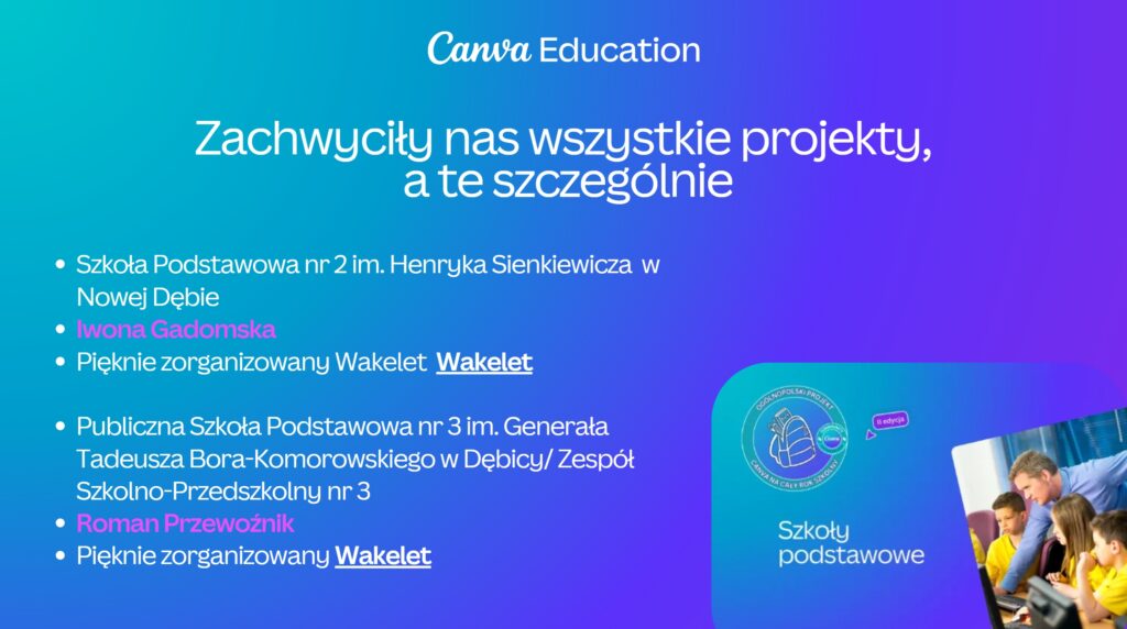Podsumowanie II edycji Ogólnopolskiego projektu Edukacyjnego Canva na cały rok szkolny